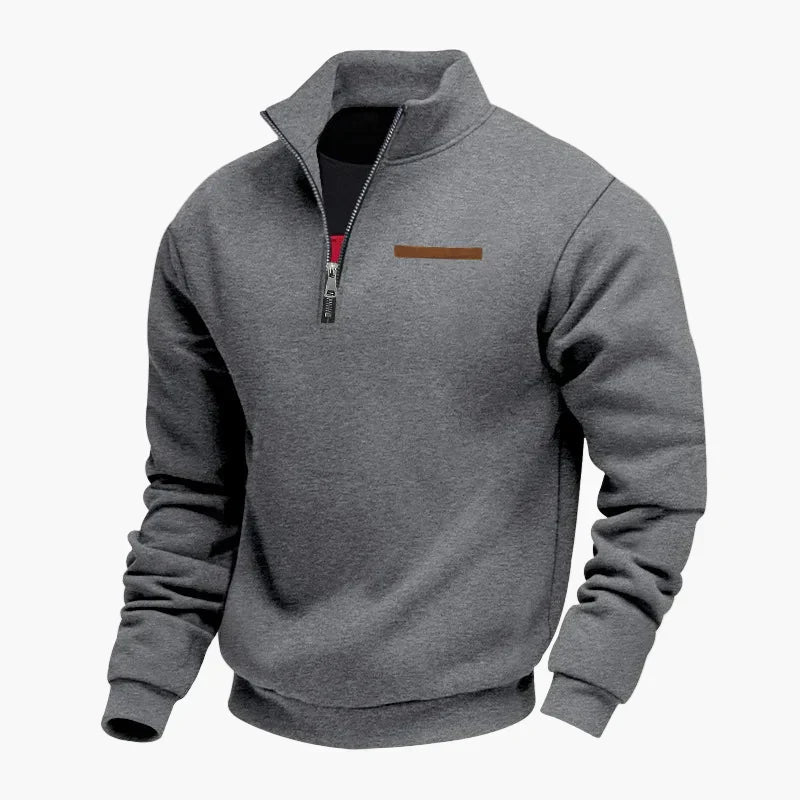 Praktischer Reisepullover Stehkragen Sweatshirt