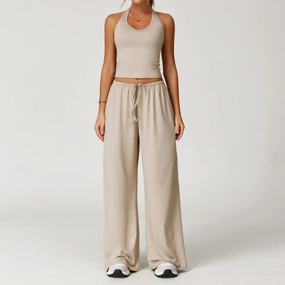 Damen Lounge Set Crop Top Komfort