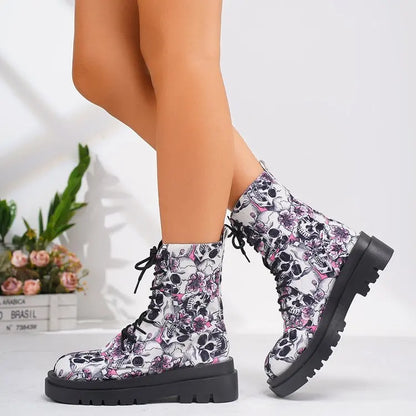 Damen Stiefel Bequem Schnüren