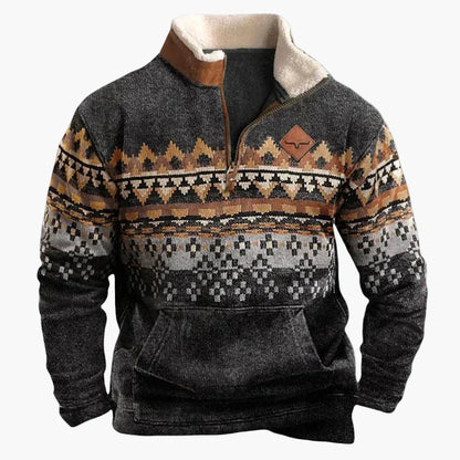 Stylischer Pullover Western Look Ethno Muster Outdoor