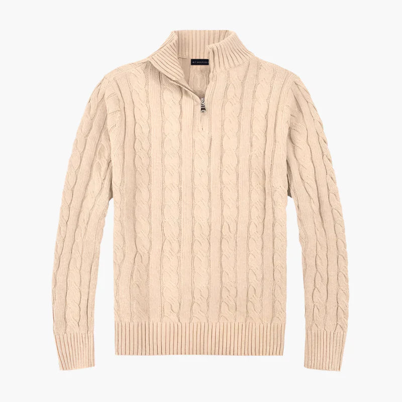 Eleganter Strickpullover Zopfmuster Freizeitlook