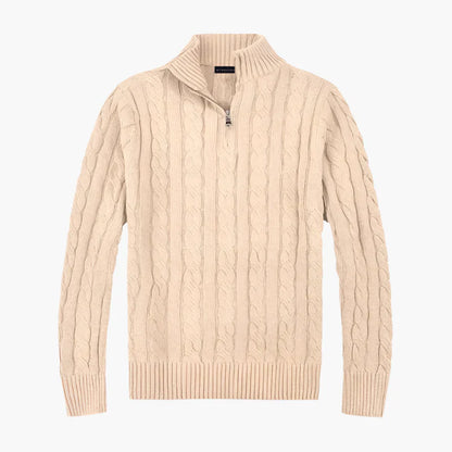 Eleganter Strickpullover Zopfmuster Freizeitlook