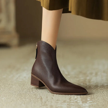 Damen Stiefeletten Spitze Zehe Seitenverschluss