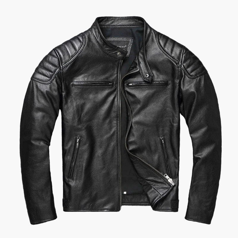 Leder Bikerjacke Klassisch Slim Fit