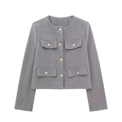 Stilvolle Damen Wolljacke Kurz