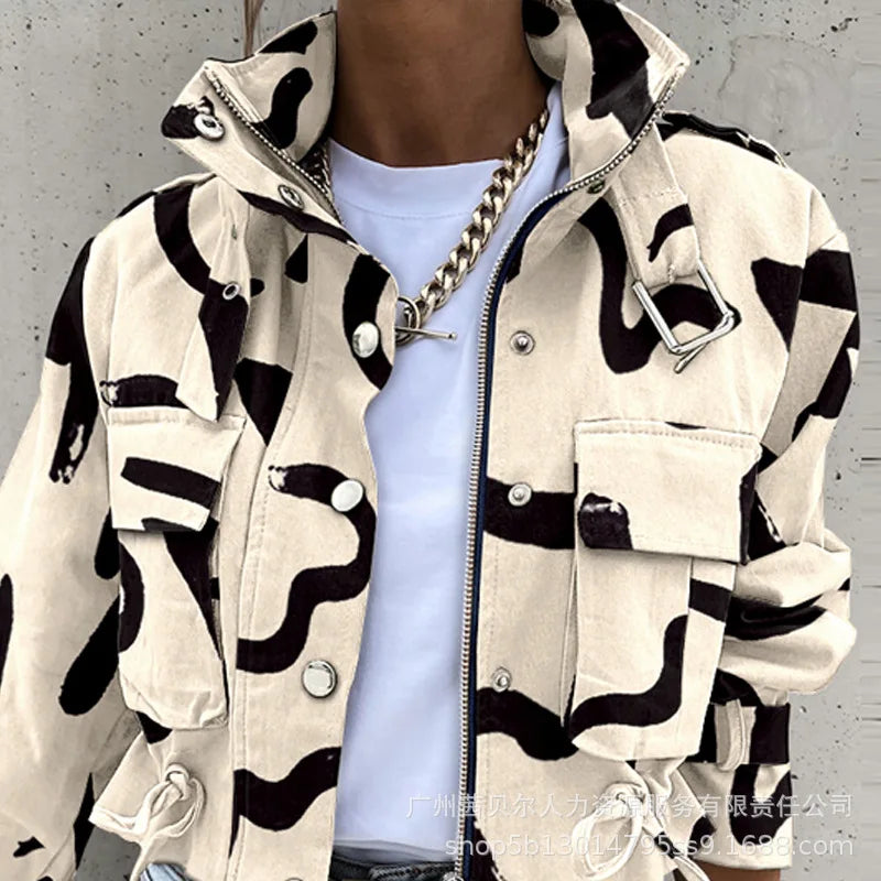 Trendige Lederjacke Schmerz-Design