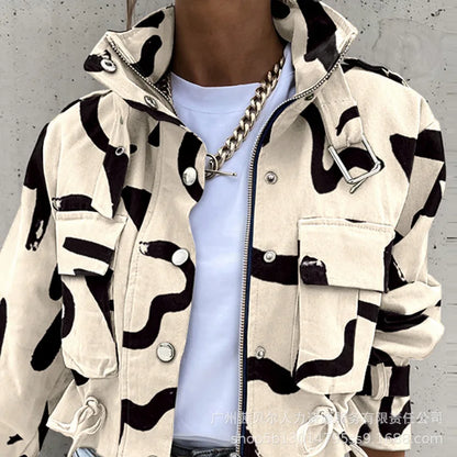 Trendige Lederjacke Schmerz-Design