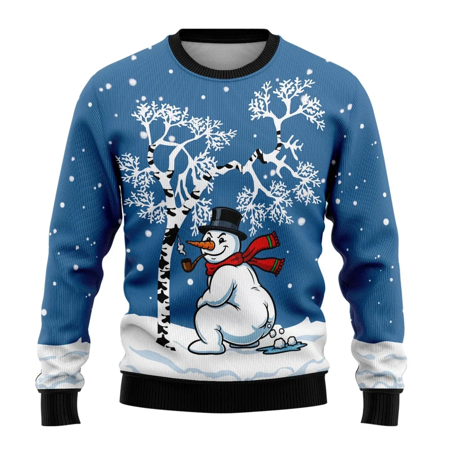 Weihnachtspullover Herren Schneemann Motiv - IdealeKleiden