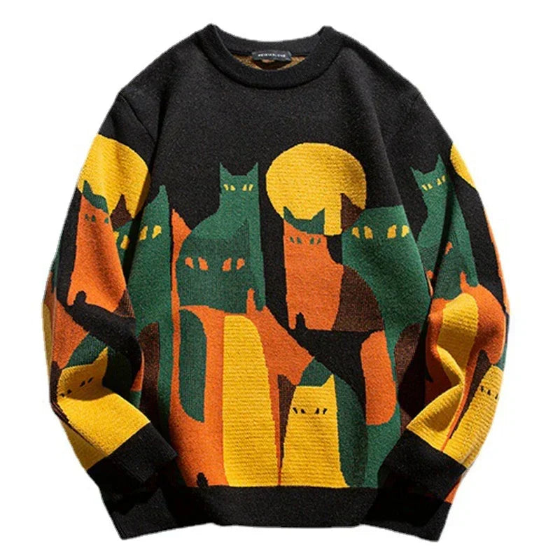 Herren Pullover Bunt Gestrickt Modern