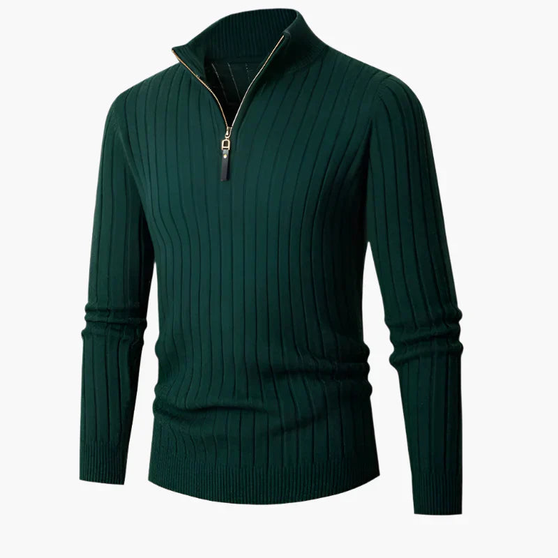 Elegantes Strickoberteil Mit Stehkragen Und Halbzipper