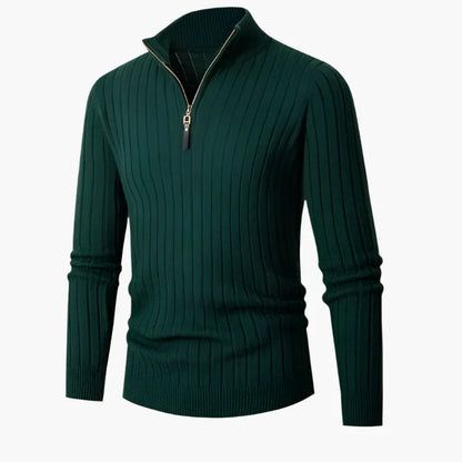 Elegantes Strickoberteil Mit Stehkragen Und Halbzipper