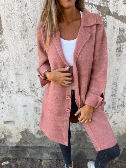 Eleganter Damen Wintermantel Wollmix Modernes Design - IdealeKleiden