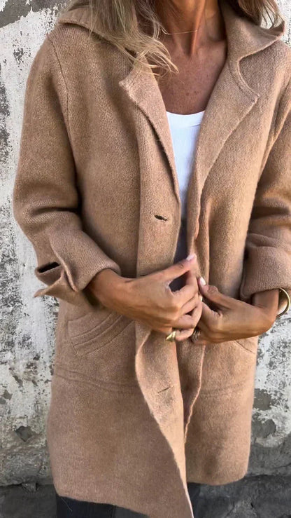 Eleganter Damen Wintermantel Wollmix Modernes Design