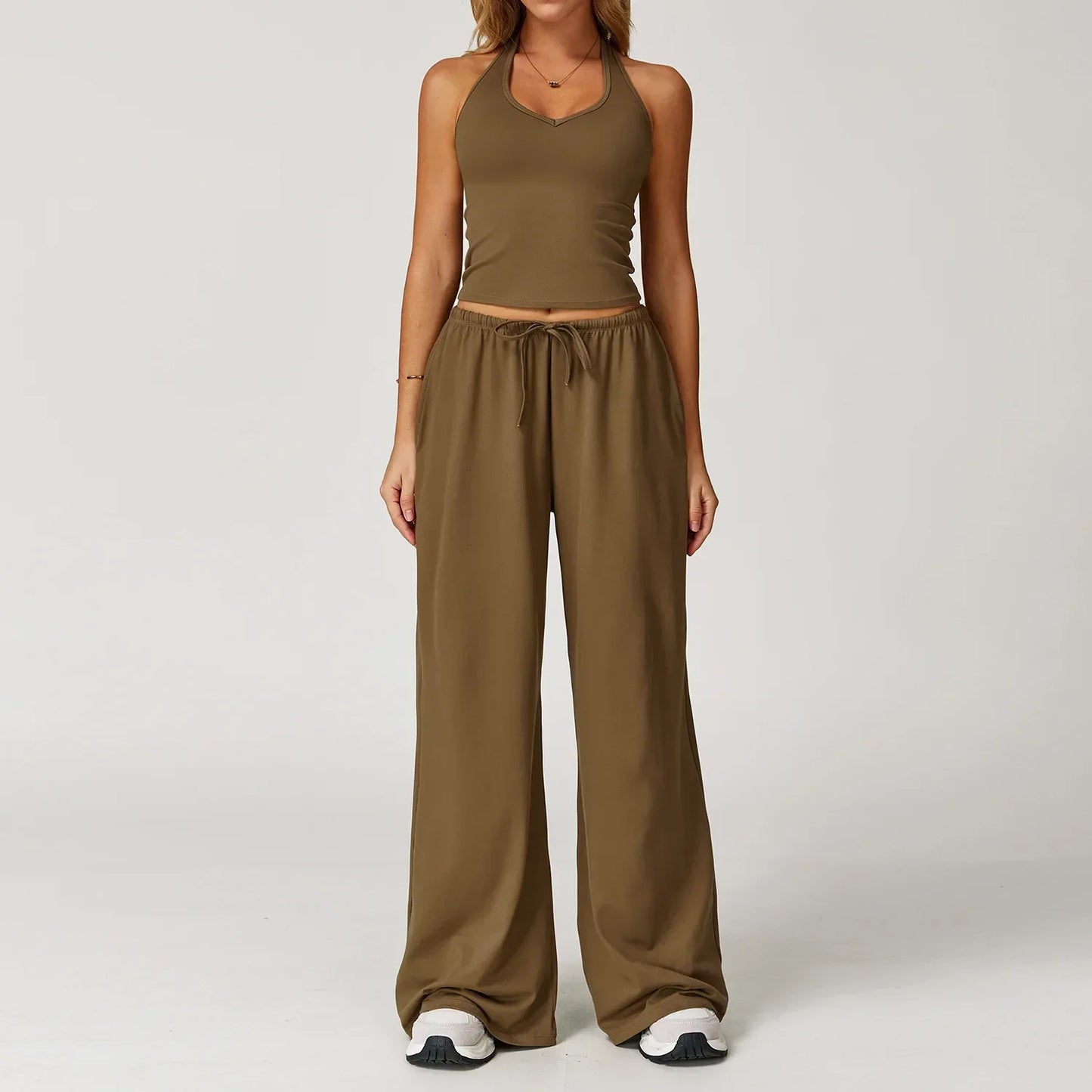 Damen Lounge Set Crop Top Komfort