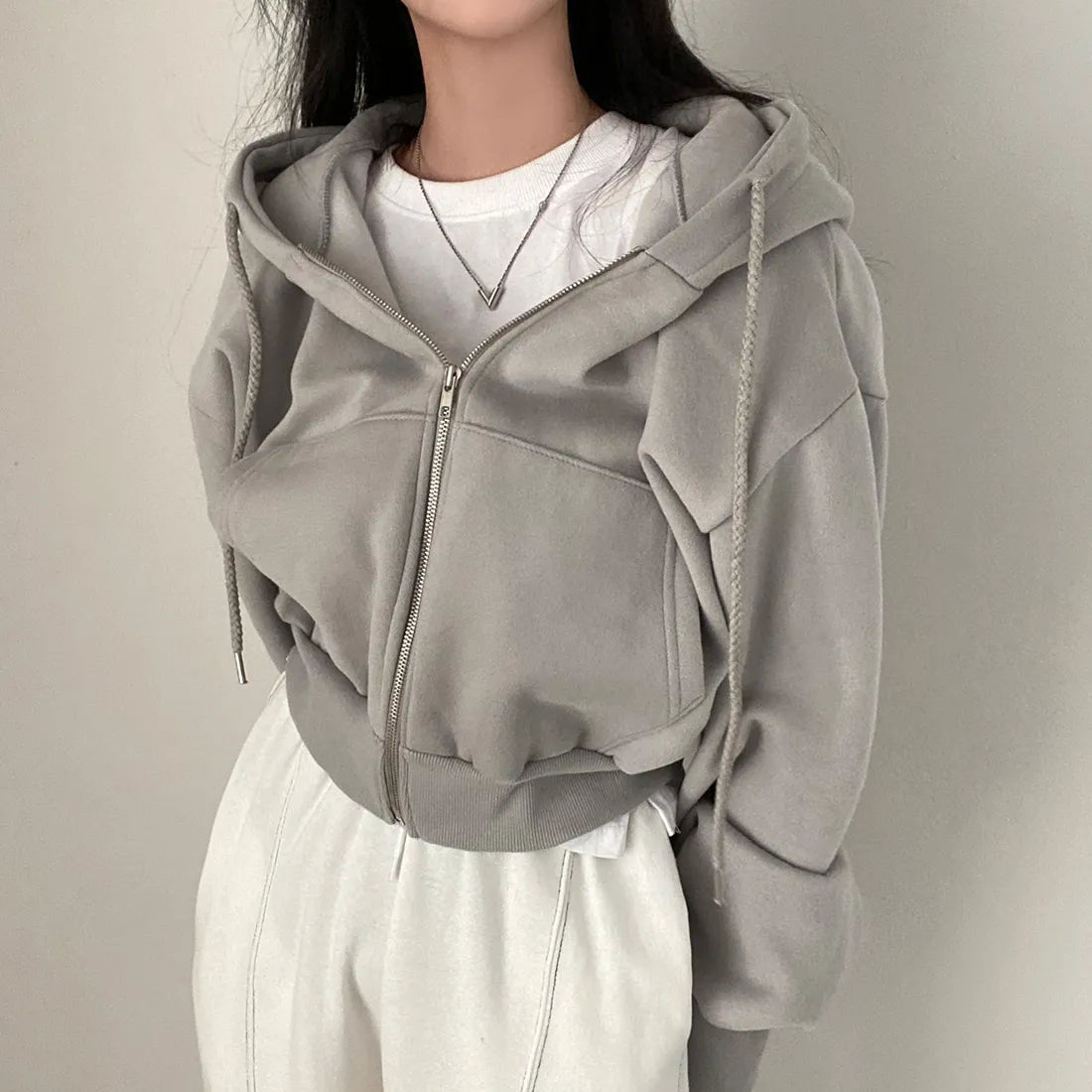 Emy - Übergrößene Sweatshirts Mit Reißverschluss
