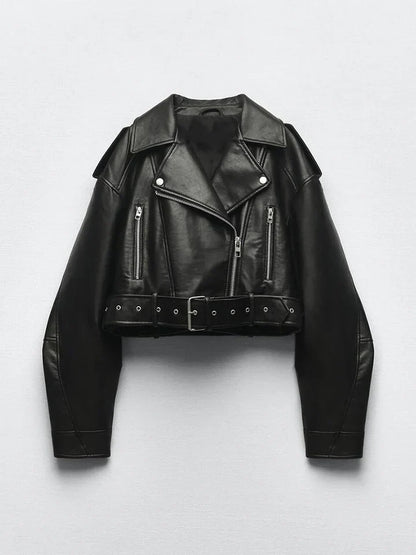 Stylische Lederjacke Retro Design