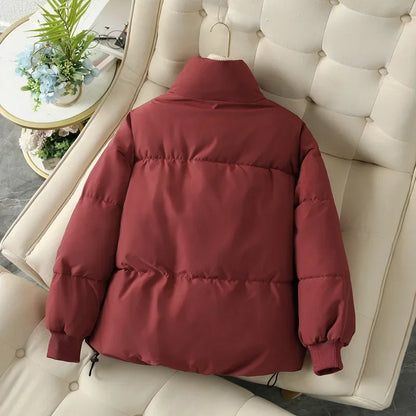 Winter Pufferjacke Damen Stehkragen - IdealeKleiden