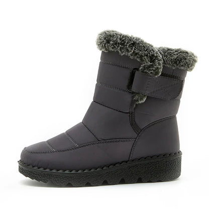 Wasserdichte Schneestiefel Damen Warm Kunstfell Stiefel