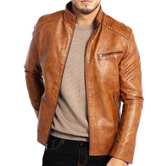 Stilvolle Lederjacke Herren Elegant - IdealeKleiden