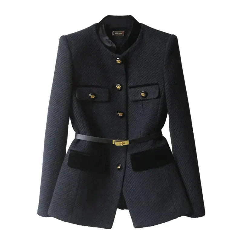 Klassischer Tweed Blazer mit Gürtel