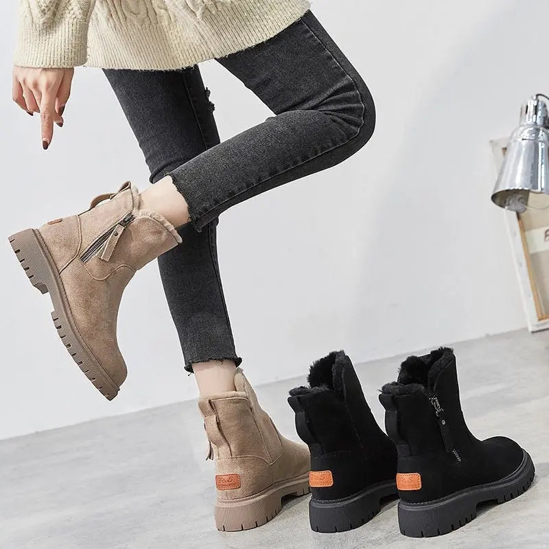 Samt Stiefel Damen Warm Winter - IdealeKleiden