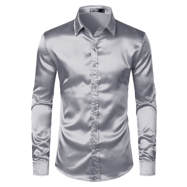 Elegantes Herrenhemd Satin Bügelfrei