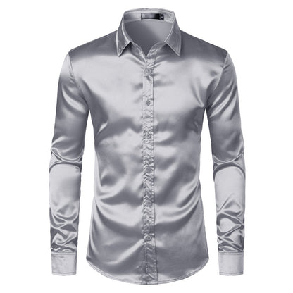 Elegantes Herrenhemd Satin Bügelfrei