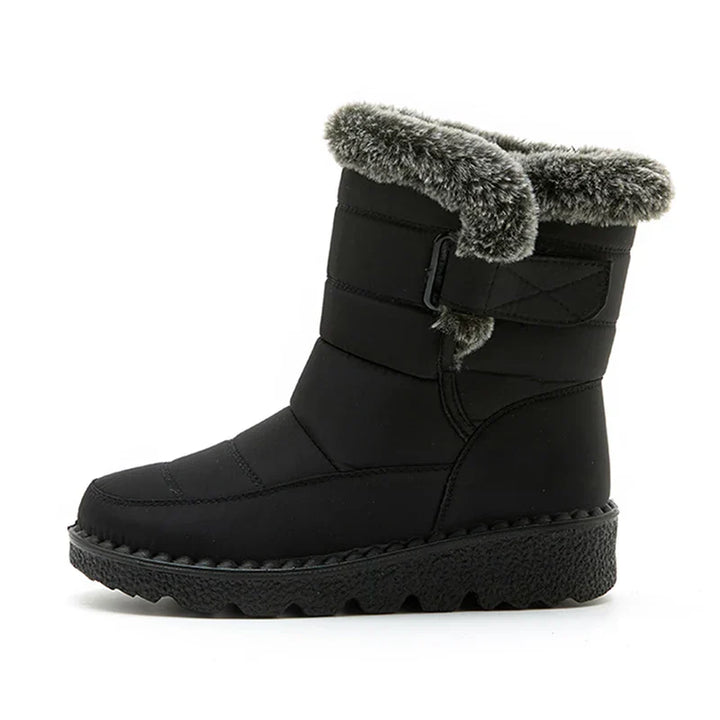 Wasserdichte Schneestiefel Damen Warm Kunstfell Stiefel