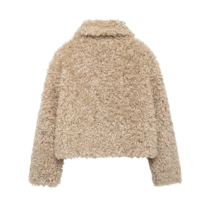 Weiche Teddyjacke Damen Schnellverschluss - IdealeKleiden