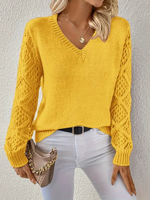 Elegante Strickkleidung | V-Ausschnitt Pullover Damen