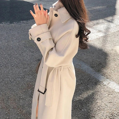 Eleganter Trenchcoat Damen Lang