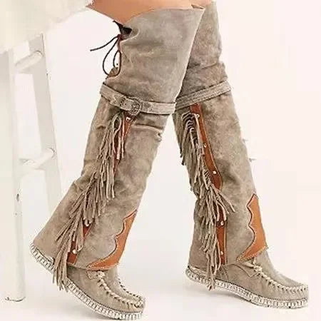 Damen Stiefel Kniehoch Schick