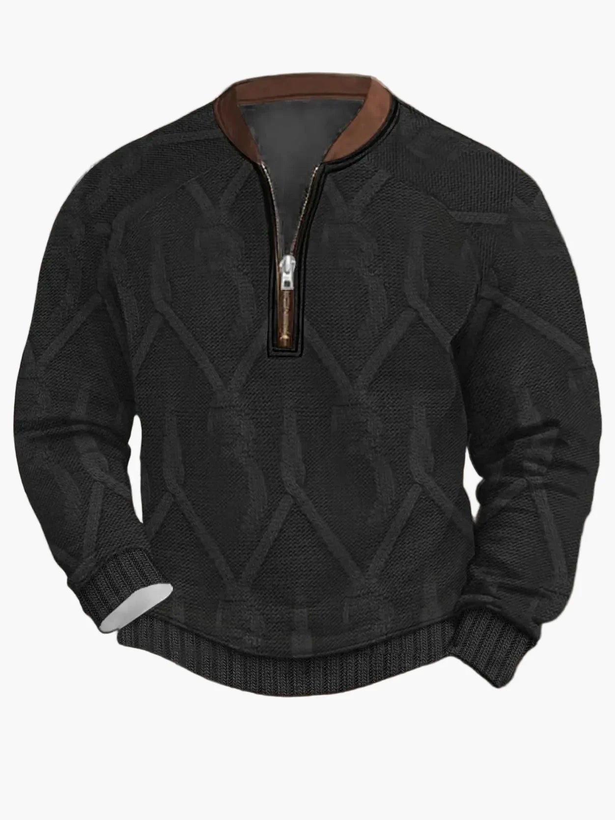 Herren Strickpullover Reißverschluss Modern