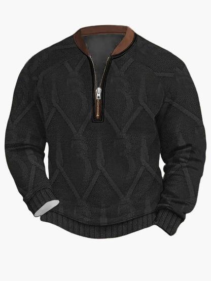 Herren Strickpullover Reißverschluss Modern