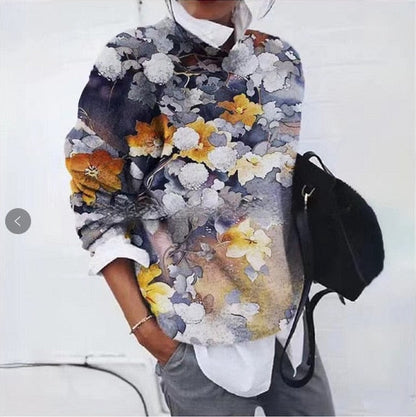 Stylischer Blumenpullover Damen