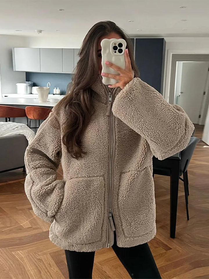 Teddyjacke Damen Warm und Plüschig