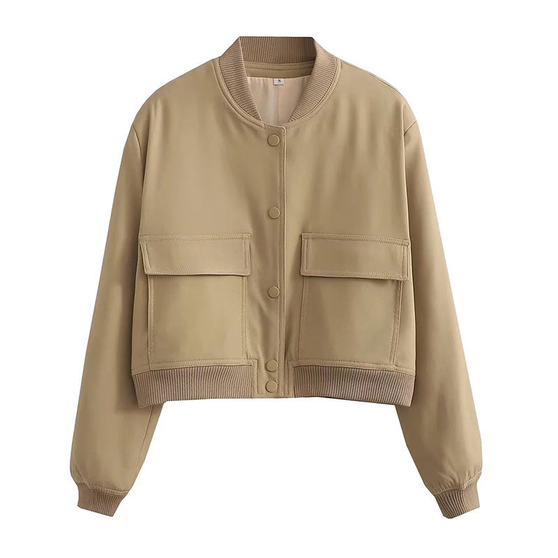 Elegante Frauen Bomberjacke Klassisch