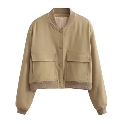 Elegante Frauen Bomberjacke Klassisch