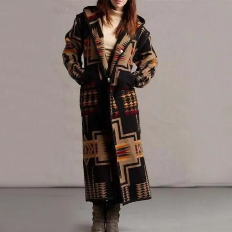 Langer Ethno-Mantel Boho-Chic Damen