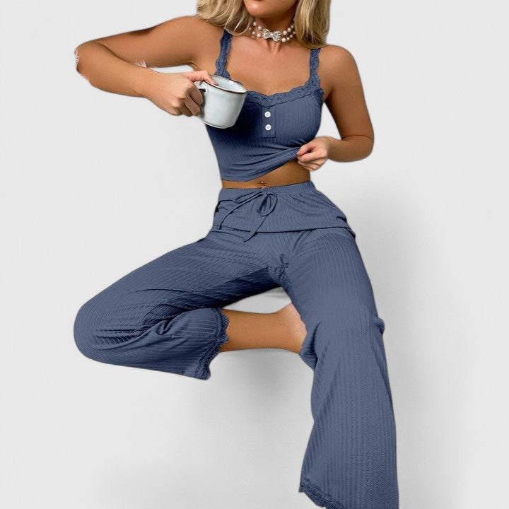 Damen Pyjama-Set Spitze Romantic Nachtwear