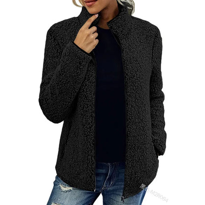 Winter Teddyjacke Damen - Weich & Warm mit Hochkragen