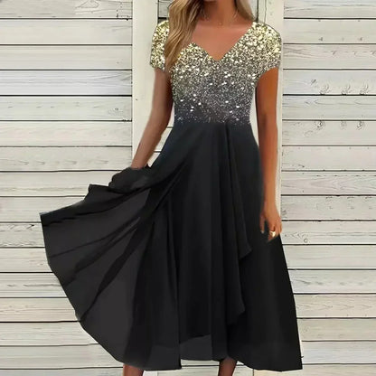 Damen Sommerkleid Blumenmuster Kurzarm