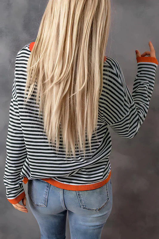Stylisher Streifen Pullover Damen Moderne Mode - IdealeKleiden