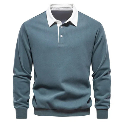 Herren Polo Langarm Klassisch Elegent