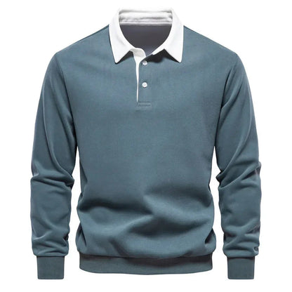 Herren Langarmshirt Mit Kragen Elegante Optik - IdealeKleiden