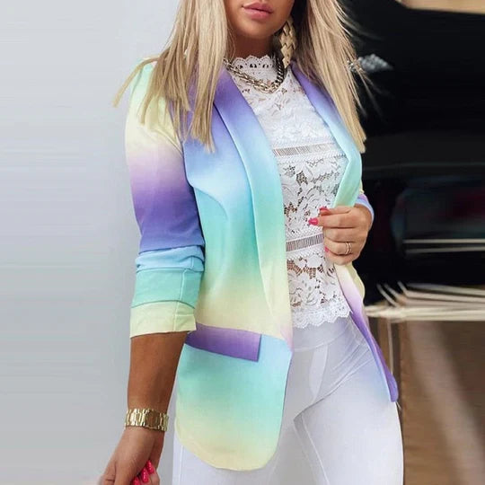 Damen Blazer Langarm Tie-Dye Trendig