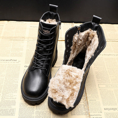 Schicke Winterstiefel Schwarz Leder
