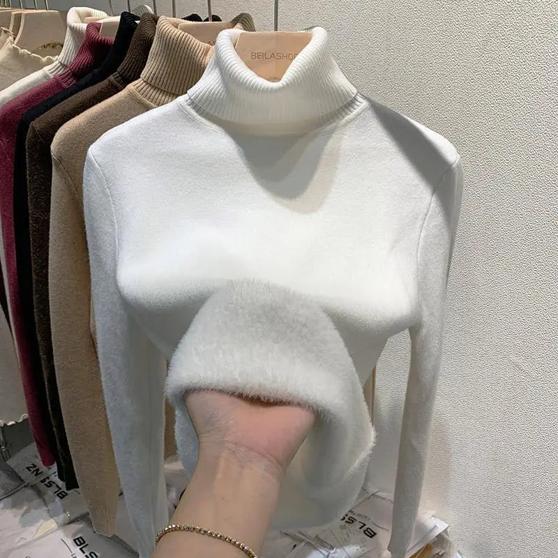 Rollkragenpullover Damen Warm Elegant Winter