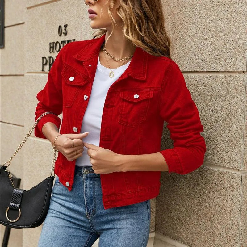 Stylische Jeansjacke Nachhaltig mit Knöpfen und Taschen