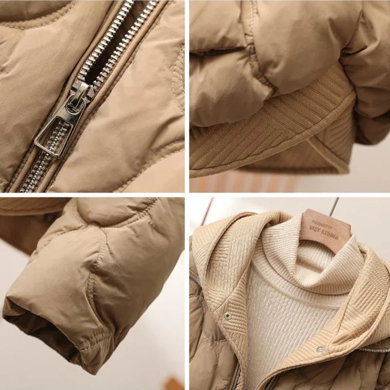 Warmes Damenparka mit Kapuze Soft Fleece - IdealeKleiden